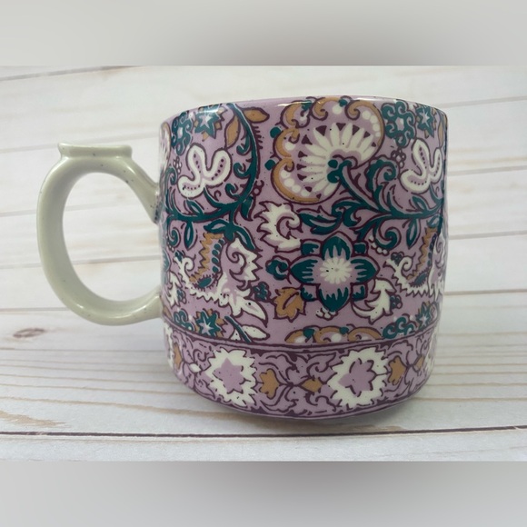 Anthropologie Blockprinted Monogram Mug Cup Initial K Coffee Tea 16oz - Picture 4 of 7